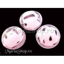 Margele murano roz 28mm leo